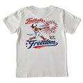 Kids' Fastballs and Freedom Hat Short-Sleeve Tee: Ice Gray / XXS (2/3) / Pocket Cardin McCoy