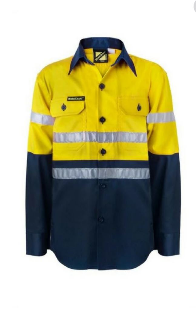 Kids Lightweight Two Tone L/S Shirt With Reflective Tape WSK125