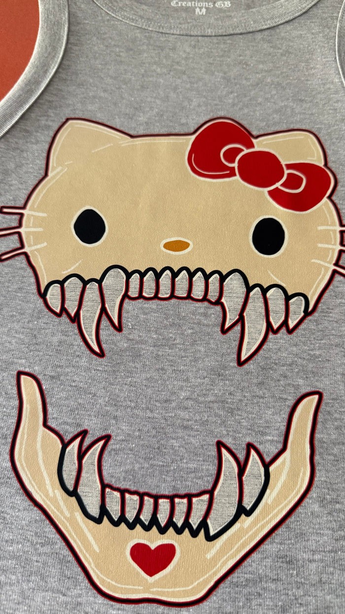 Killer🔪Kitty🐱 Crop Tank Tee Claxton Creations GB