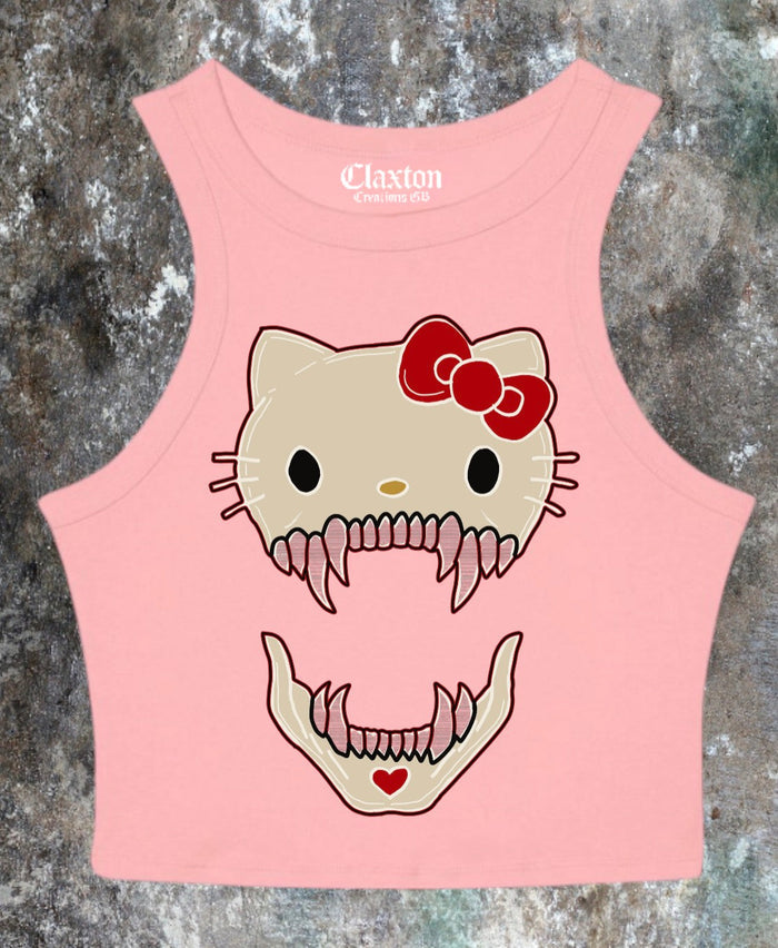 Killer🔪Kitty🐱 Crop Tank Tee🎀 Claxton Creations GB