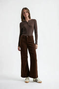Kireina - Freya Velvet Jean - Chocolate - KWN260039