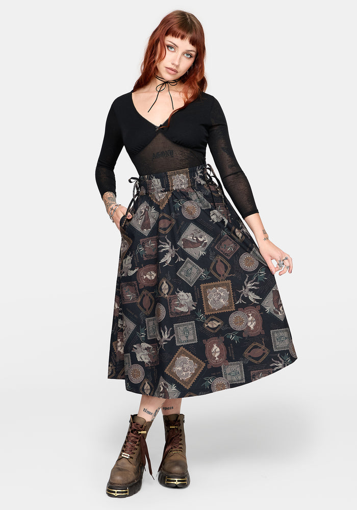 Kleo Relics Print Midaxi Skirt