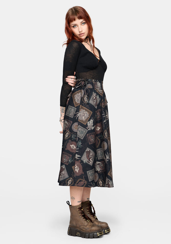 Kleo Relics Print Midaxi Skirt