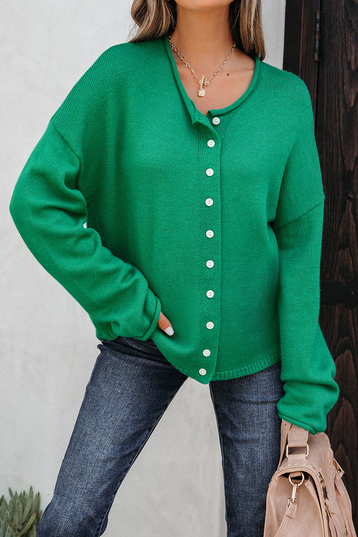 Knit Button Sweater Cardigan