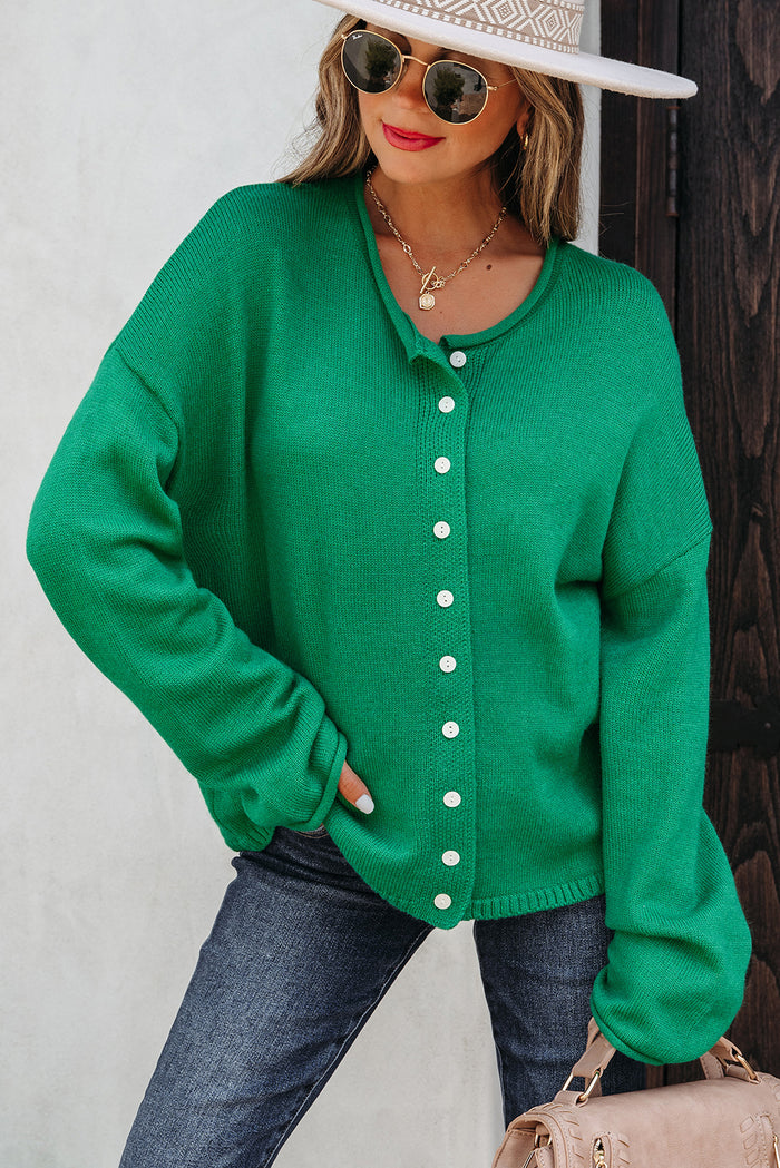 Knit Button Sweater Cardigan