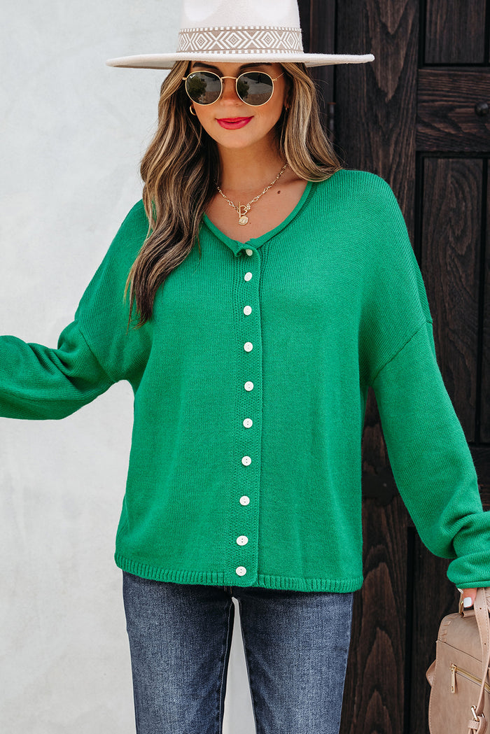 Knit Button Sweater Cardigan