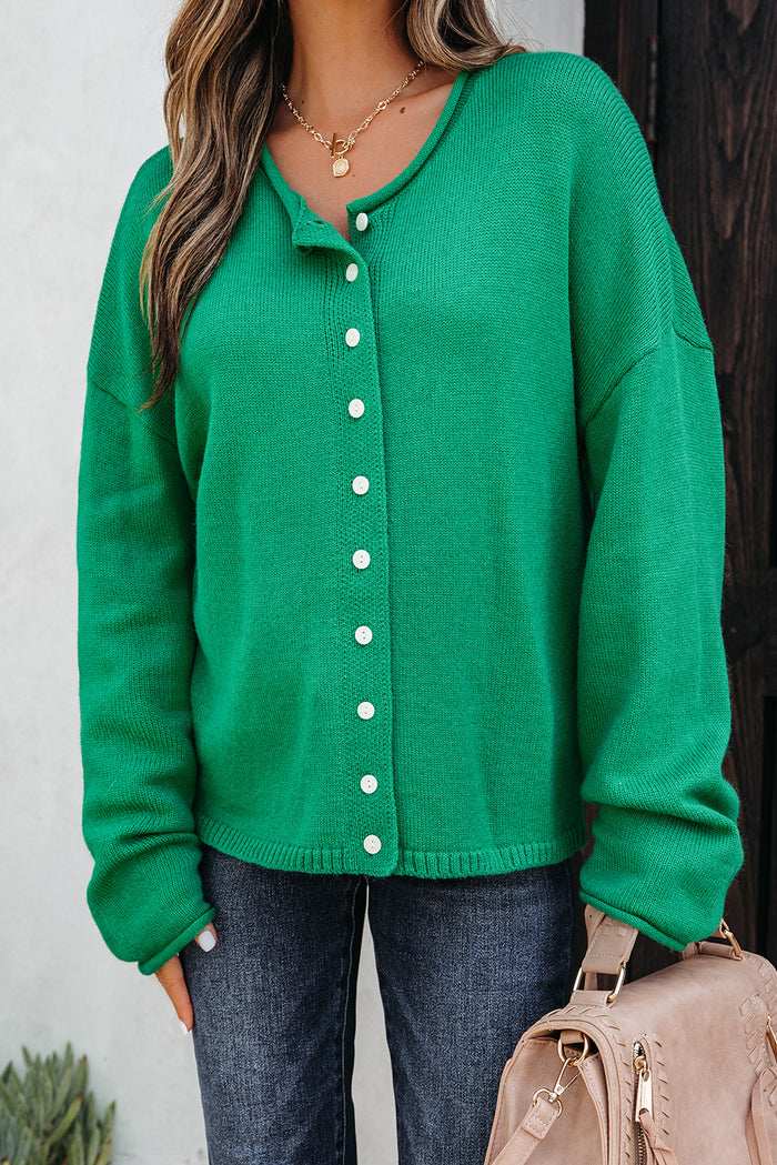Knit Button Sweater Cardigan