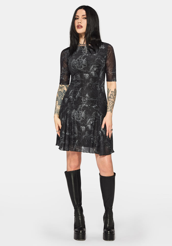 Kosmara Map Print Mini Dress