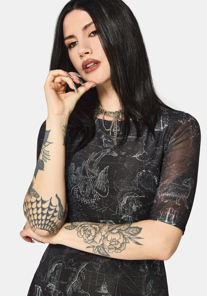 Kosmara Map Print Mini Dress
