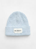 Label Knitted Beanie - Baby Blue