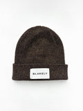 Label Knitted Beanie - Chocolate Brown
