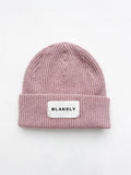 Label Knitted Beanie - Dusty Pink