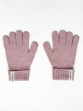 Label Knitted Gloves - Dusty Pink