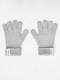 Label Knitted Gloves - Marl Grey