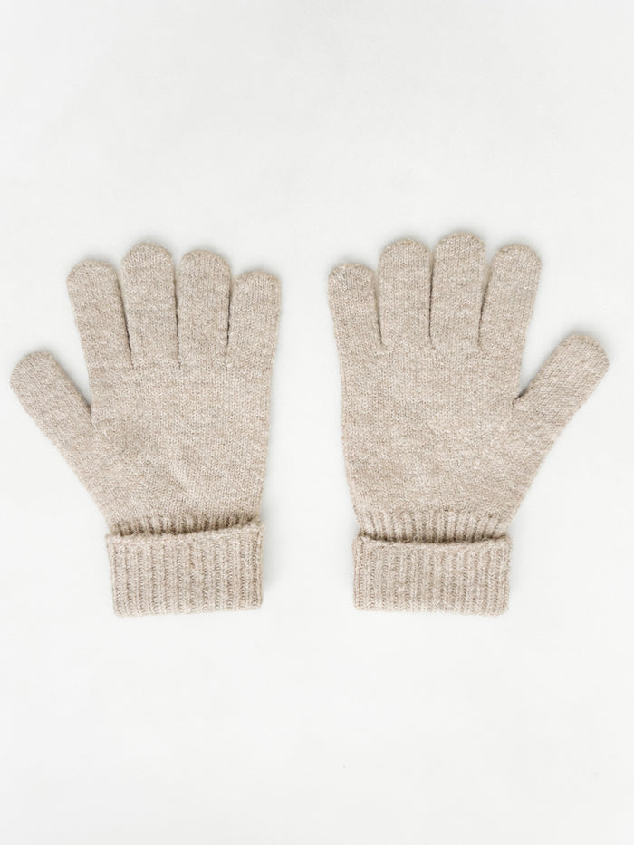 Label Knitted Gloves - Toasted Taupe