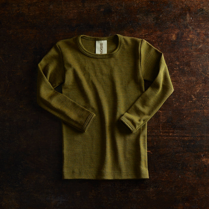 Lark Baby & Kids Top - Merino Wool & Silk - Seaweed