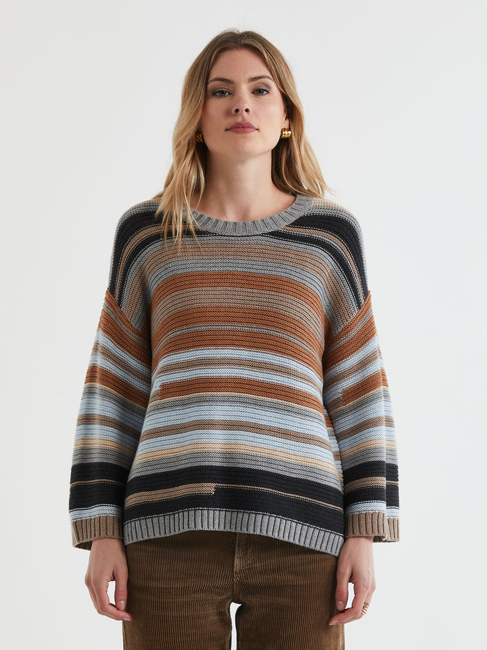 LD&CO - Multi Stripe Jumper - Midgrey - LC7165