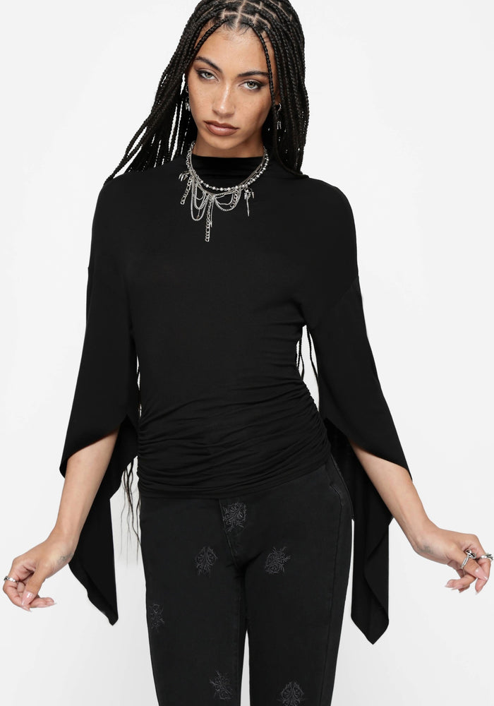 Leela Cape Ruched Top