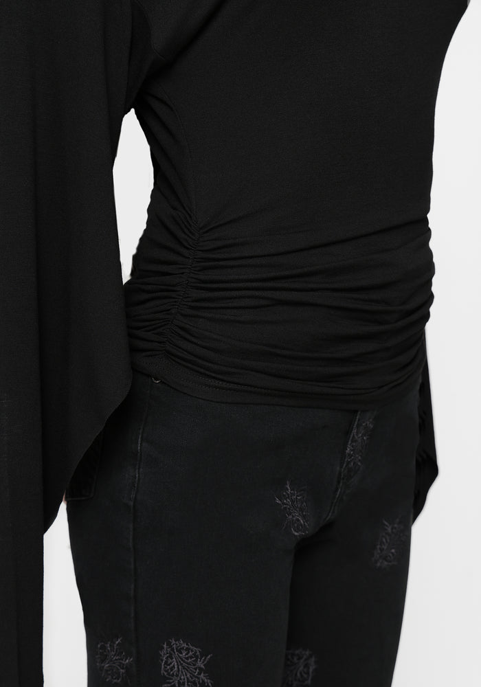Leela Cape Ruched Top
