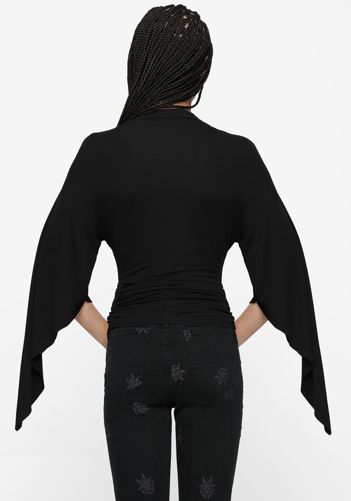 Leela Cape Ruched Top