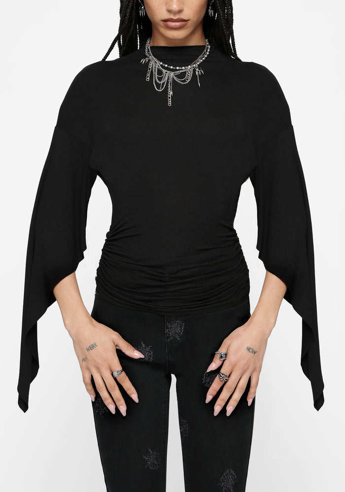 Leela Cape Ruched Top