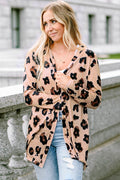 Leopard Printed Open Front Cardigan - LEOPARD / S / 95% POLYESTER + 5% ELASTANE - Sweaters & Cardigans/Cardigans