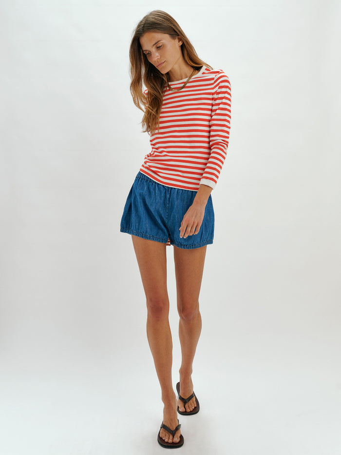 Cherry-Ivory Stripe
