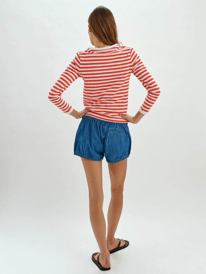 Cherry-Ivory Stripe
