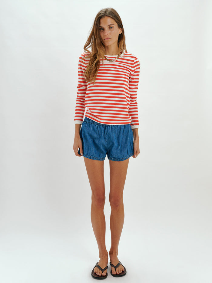 Cherry-Ivory Stripe