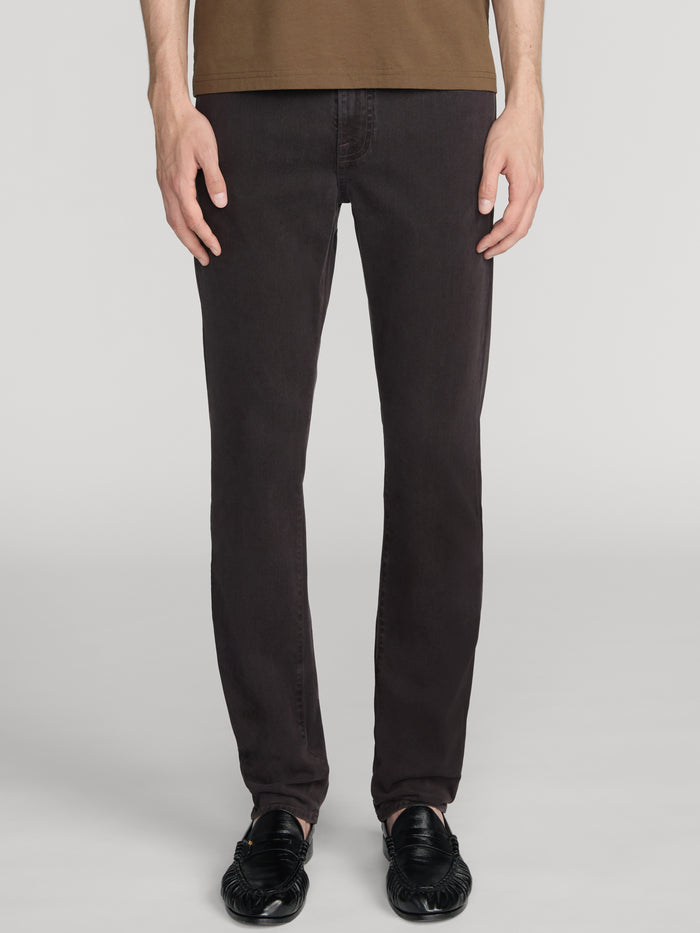 L'Homme Slim Brushed Twill -- Deep Brown