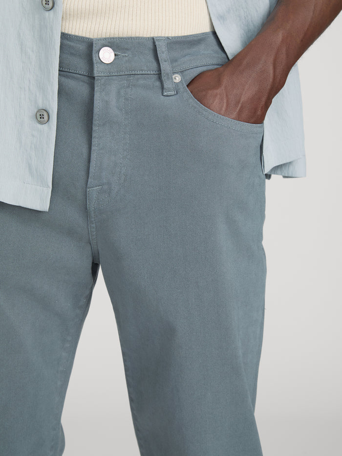 L'Homme Slim Brushed Twill -- Sea Blue