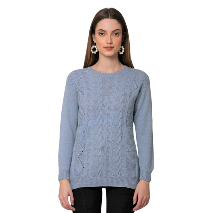 Light Blue Women Pullover | Organic | Pullover with 2 Pockets