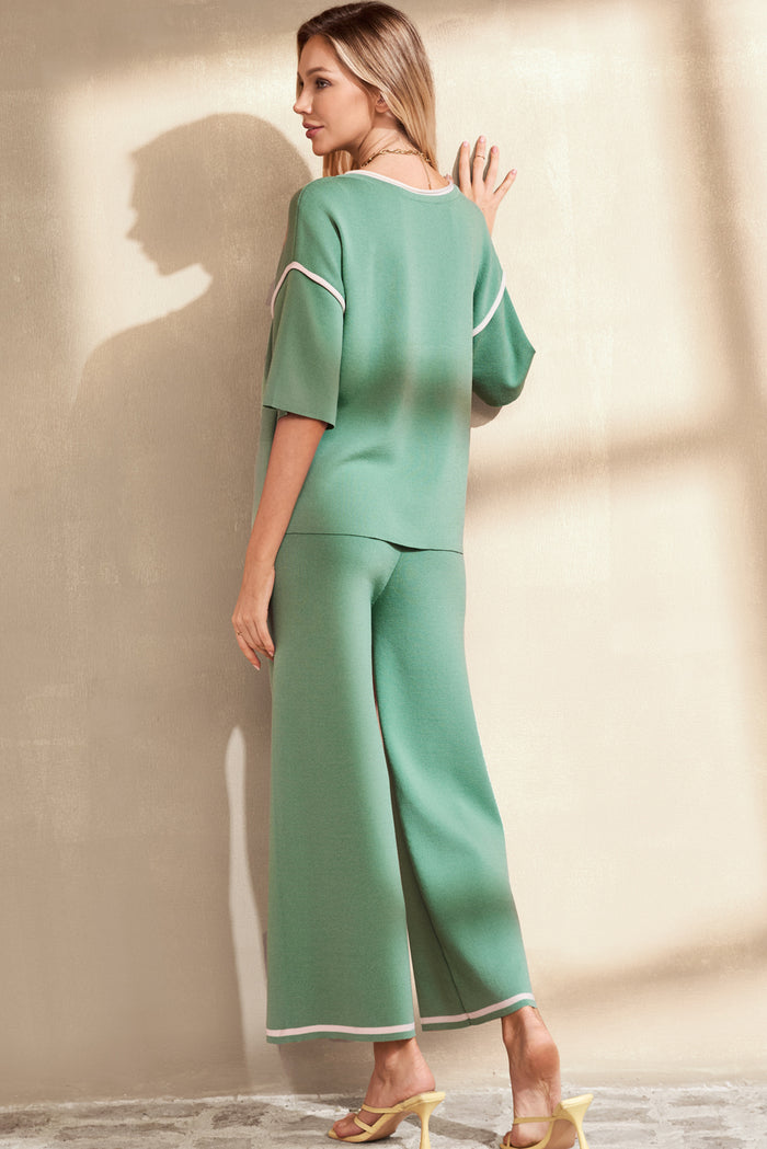 Light Green Knit Sweater Set