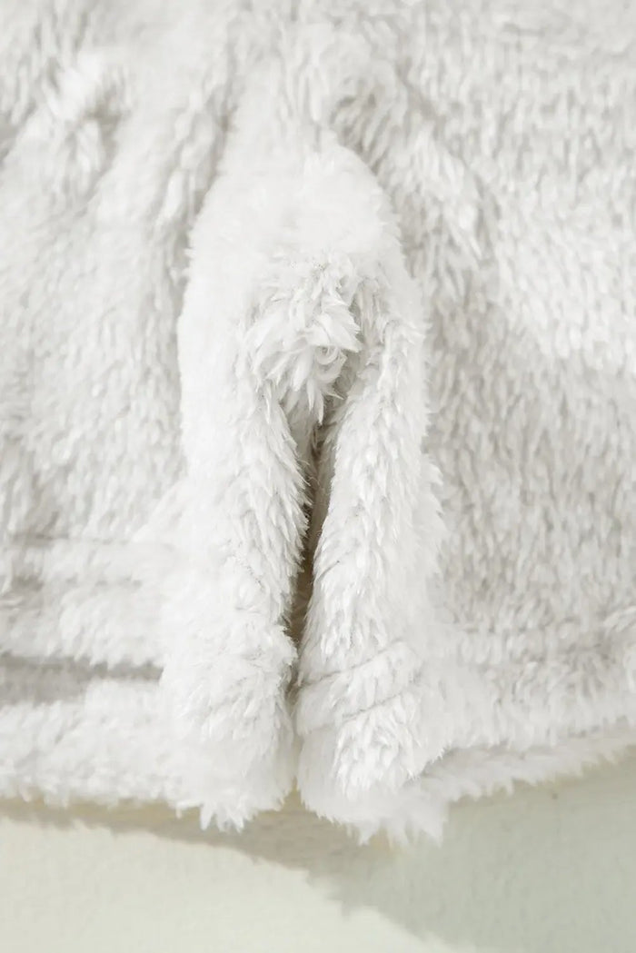 Light Grey Textured Leopard Fleece Loose Two Piece Lounge Set - Loungewear & Sleepwear/Loungewear