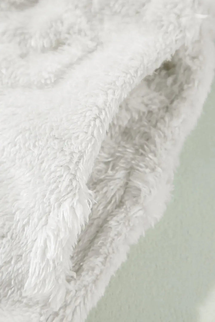 Light Grey Textured Leopard Fleece Loose Two Piece Lounge Set - Loungewear & Sleepwear/Loungewear