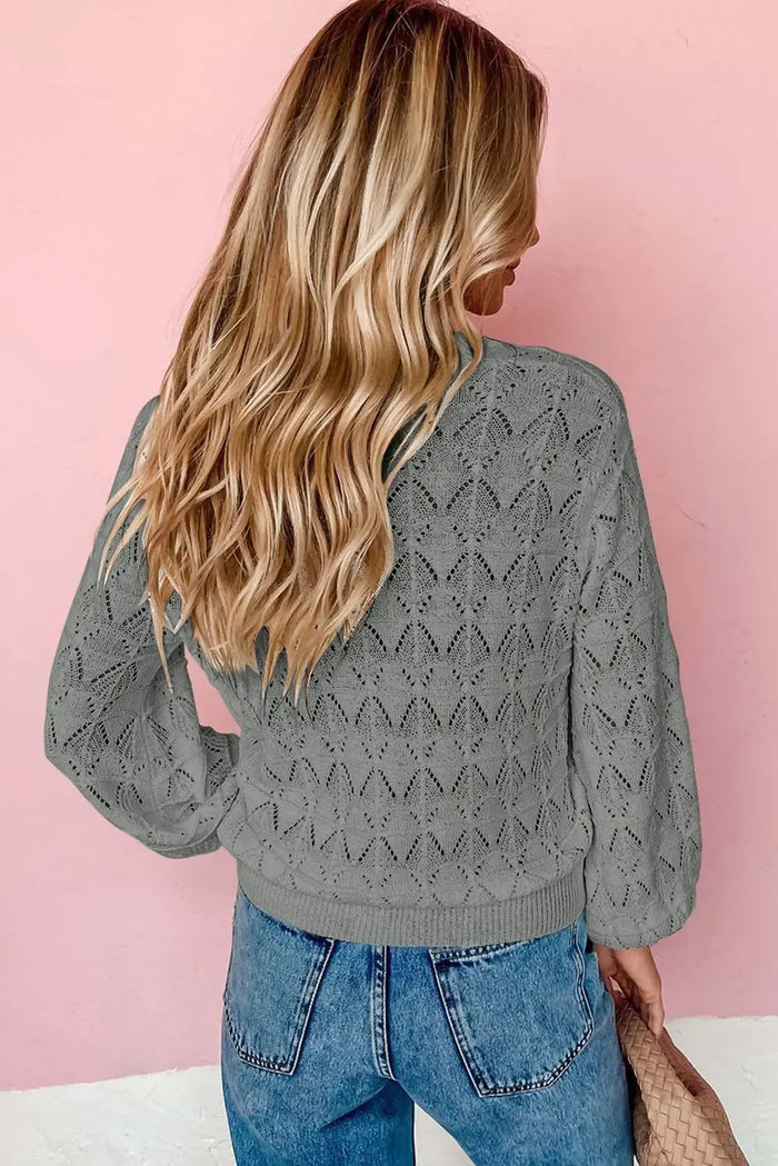 Lightweight Buttoned Front Crochet Cardigan - Sweaters & Cardigans/Cardigans