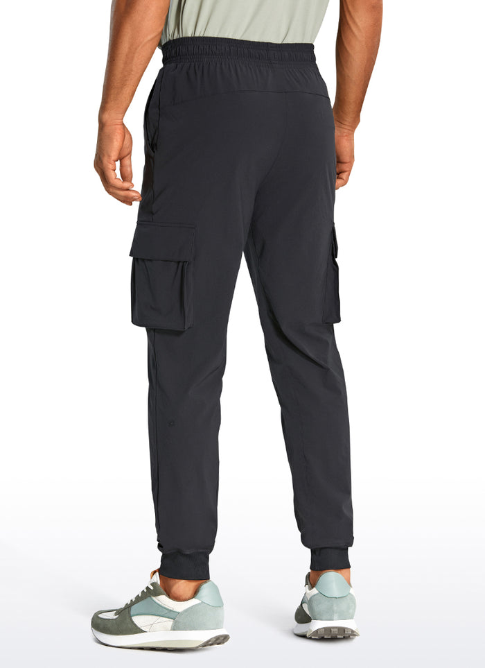 CRZ YOGA Men's Hiking Slim Fit Lightweight Cargo Joggers 30" Black