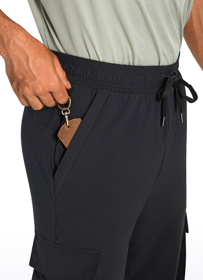 CRZ YOGA Men's Hiking Slim Fit Lightweight Cargo Joggers 30" Black