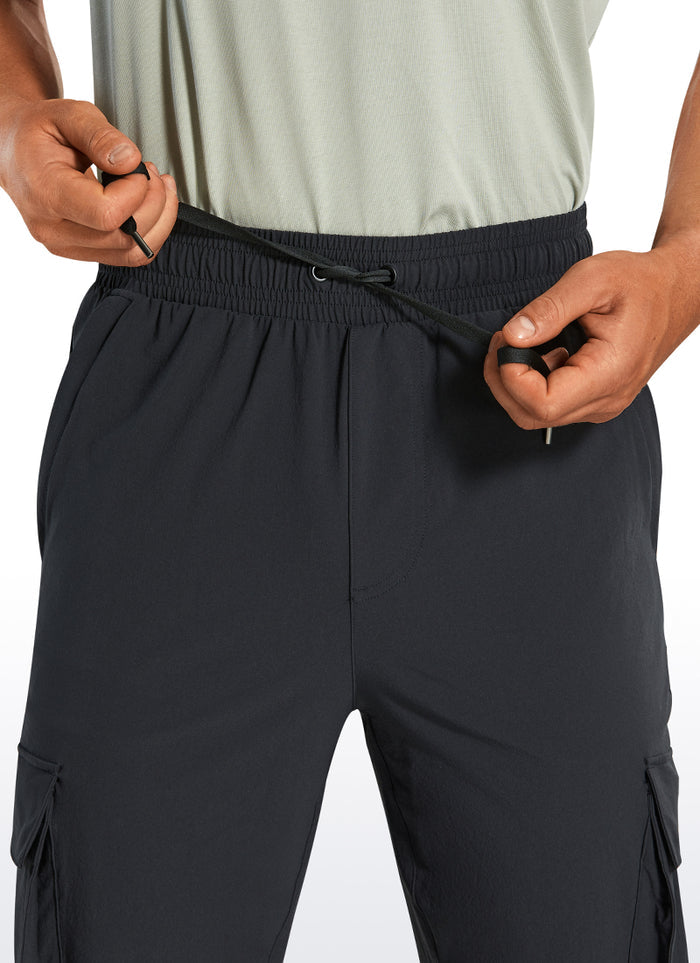 CRZ YOGA Men's Hiking Slim Fit Lightweight Cargo Joggers 30" Black