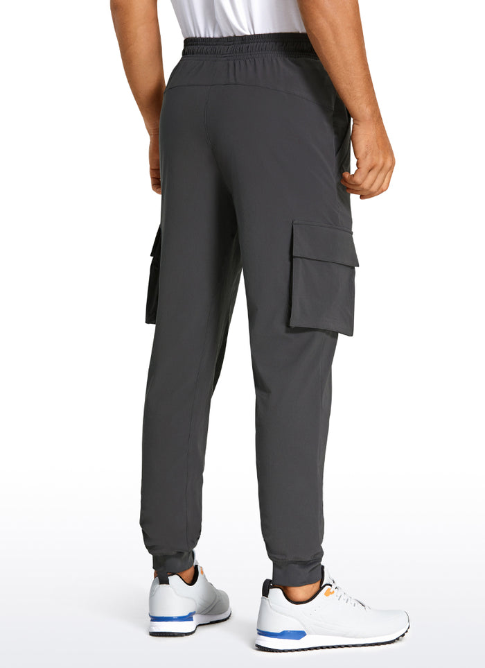 CRZ YOGA Men's Hiking Slim Fit Lightweight Cargo Joggers 30" Ink Gray