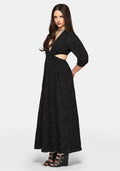 Lila Broderie Cut Out Maxi Dress