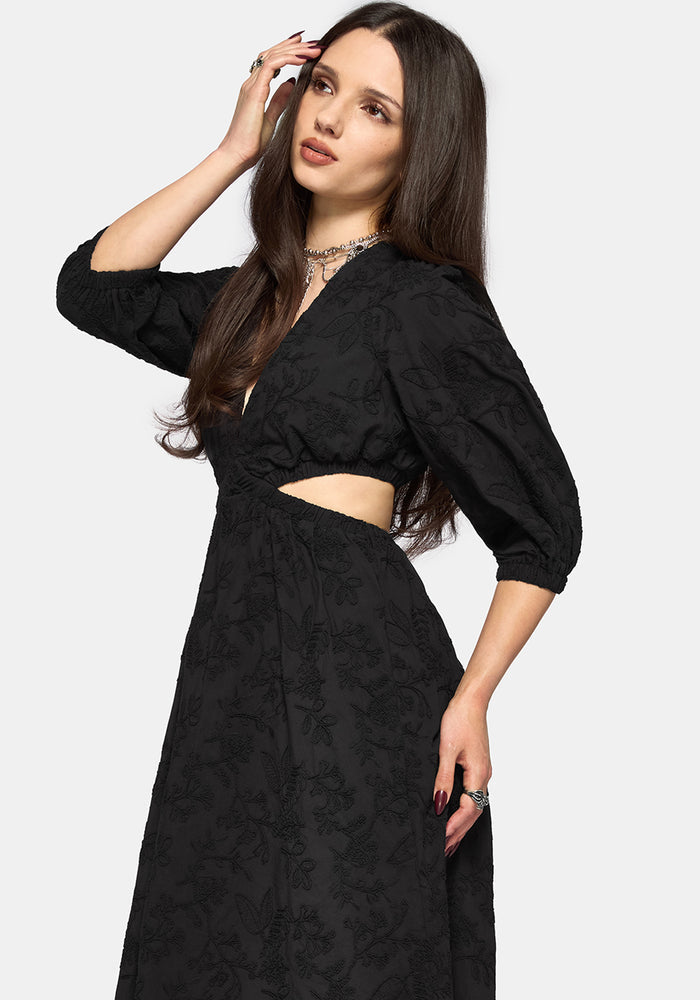 Lila Broderie Cut Out Maxi Dress