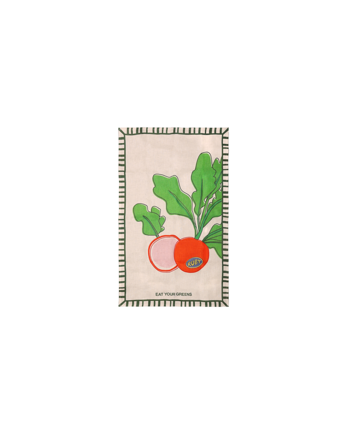 LINEN TEA TOWEL RADISH