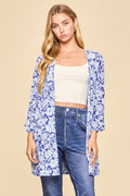 Lizzy Floral Duster Cardigan – Ocean Blue