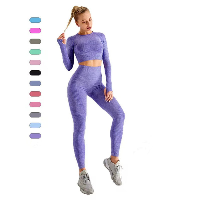 Long Sleeve Gym Pants Sports High Waist Shorts Workout and Bra Sets