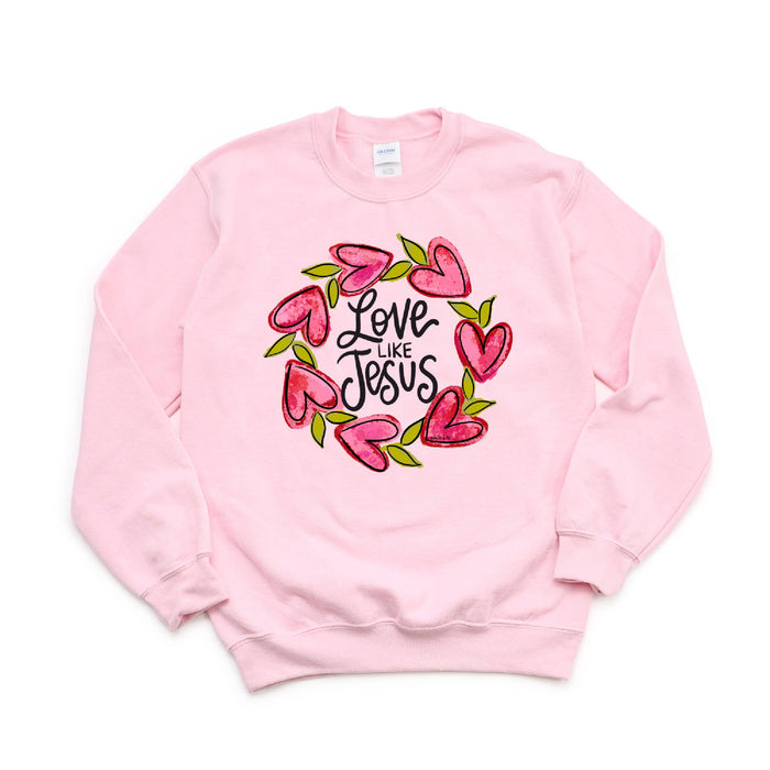 Love Like Jesus Sweatshirt - Minimum 6: Light Pink / Small Baxter & Me