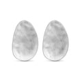Luna Matte Large Oval Silver Amanda Blu Earring