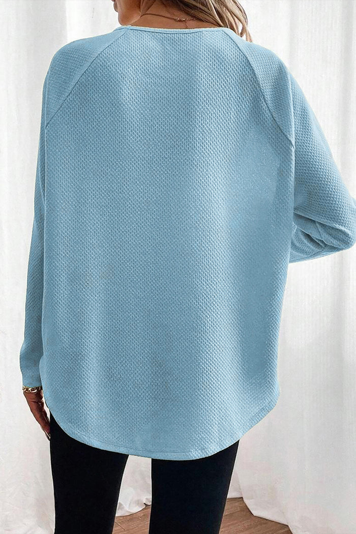 Luna Textured Raglan Knit Top