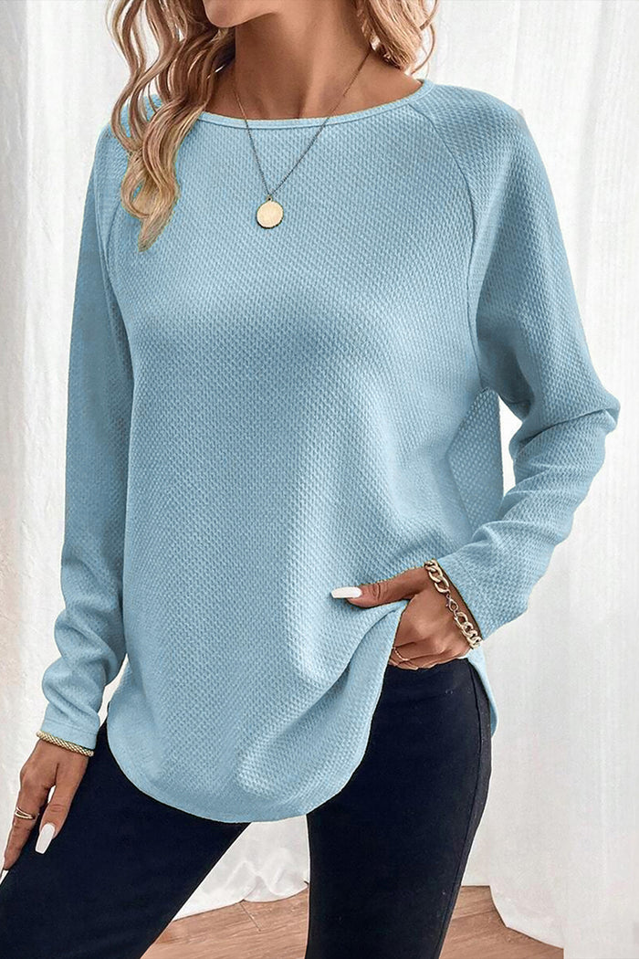 Luna Textured Raglan Knit Top