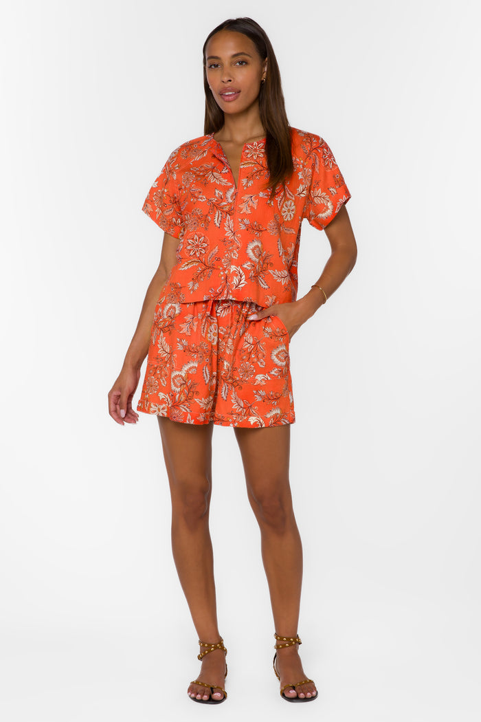 Lyra Orange Blossom Shorts - Shorts - Velvet Heart Clothing